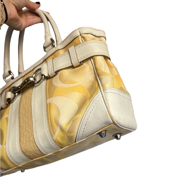 Coach Yellow and Cream Women's Bag - Picture 4 of 7